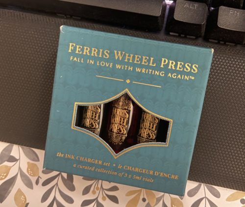 3 5ml bottles of fountain pen ink from Ferris Wheel Press